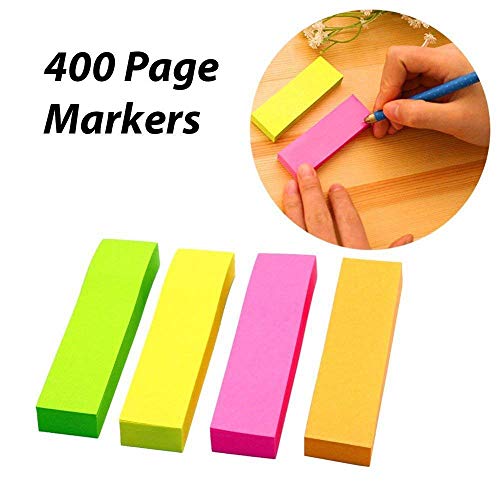 Product Cover Aptitude Fluorescent Sticky Note for Page Marker (Assorted Colours) , 4 Sets of 400 Pieces