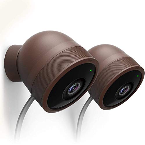 Product Cover elago Google Nest Cam Outdoor Cover (Dark Brown) All Weather Protective Cover, Full Package- 3Pcs X 2Set, Adapter Cover Incuded, Protection, Blending in, Easy Installation