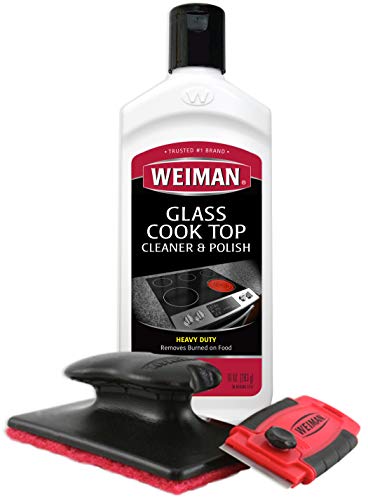 Product Cover Weiman Cooktop Cleaner Kit - Cook Top Cleaner and Polish 10 oz. Scrubbing Pad, Cleaning Tool, Cooktop Razor Scraper