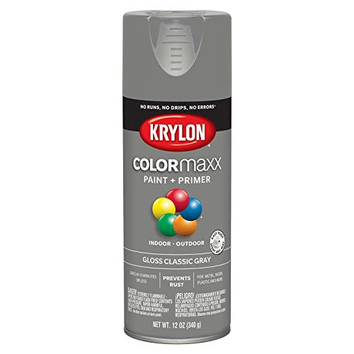 Product Cover Krylon K05513007 COLORmaxx Spray Paint, Aerosol, Classic Gray