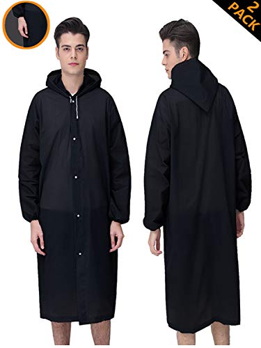 Product Cover HLK.Sports Rain Coats, [2 Pack] EVA Reusable Rain Ponchos Raincoats with Hood, Size 59
