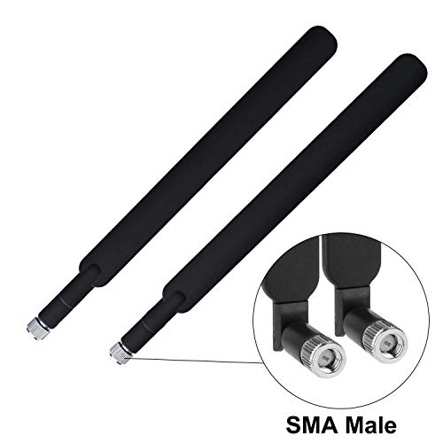 Product Cover SMA 4G LTE Antenna, 2x9 dBi High Gain Antenna For GPRS AT&T Wifi Router/Mobile Hotspot Signal Booster Amplifier Modem Directional Network Reception for Huawei 4G Router&CDMA Cellular Services-SMA Male