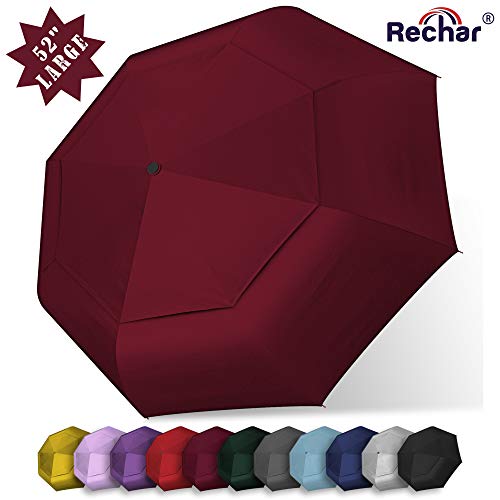 Product Cover RECHAR Large Windproof Totes Umbrella 一 Rain Collapsible Compact Umbrellas for Women & Men 52 Inch Oversize, 1-Year Quality Warranty No Refund