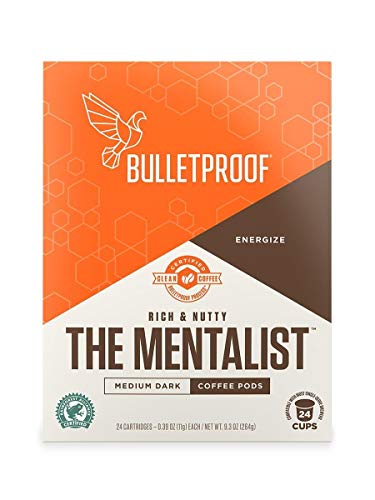 Product Cover Bulletproof The Mentalist Roast Coffee Pods, Premium Dark Roast, Organic, Single-Serve K-Cups, Keurig, Keurig 2.0 (24 Count)