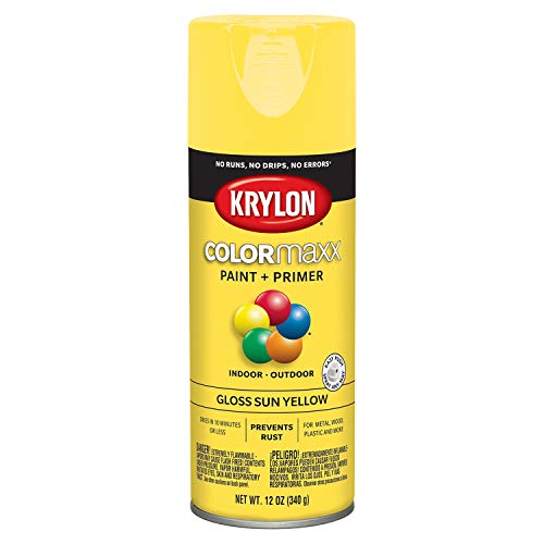 Product Cover Krylon K05541007 COLORmaxx Spray Paint, Aerosol, Sun Yellow
