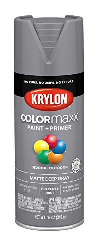 Product Cover Krylon K05550007 COLORmaxx Spray Paint, Aerosol, Deep Gray