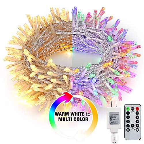 Product Cover BrizLabs Indoor String Lights, 115ft 300 LED Color Changing Fairy Lights, 9 Modes Warm White Multicolor String Lights, 24V Safe Adapter Dimmable Decorative Lights with Timer & Remote for Home, Wedding
