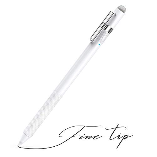 Product Cover MEKO 1.6mm Fine Tip Active Digital Stylus Pen with Universal Fiber Tip 2-in-1 for Drawing and Handwriting Compatible with Apple Pen iPad iPhone and Andriod Touchscreen Cellphones, Tablets-White