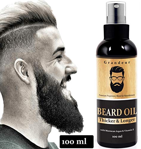 Product Cover Grandeur Mooch And Beard Oil For Men For Thicker And Longer Beard- 100ml with Vitamin E and Argan Oil