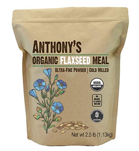 Product Cover Anthony's Organic Flaxseed Meal, 2.5lb, Gluten Free, Ground Ultra Fine Powder, Cold Milled, Keto Friendly