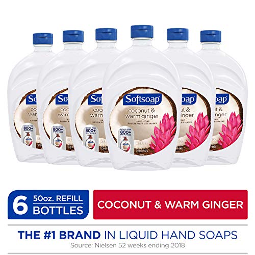 Product Cover SOFTSOAP Liquid Hand Soap Refill, Coconut and Warm Ginger, 50 Ounce Bottle, Bathroom Soap, Bulk Soap, Premium Scented Hand Soap (Pack of 6)