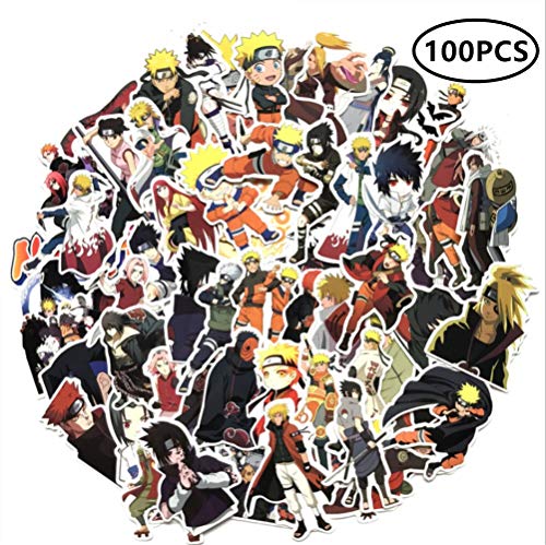 Product Cover ZIYAN 100Pcs Naruto Laptop Stickers Anime Waterproof Stickers for Skateboard, Luggage,Helmet,Guitar