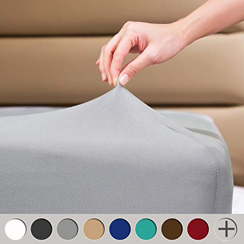 Product Cover COSMOPLUS Fitted Sheet King Fitted Sheet Only（No Flat Sheet or Pillow Shams）,4 Way Stretch Micro-Knit,Snug Fit,Wrinkle Free,for Standard Mattress and Air Bed Mattress from 8