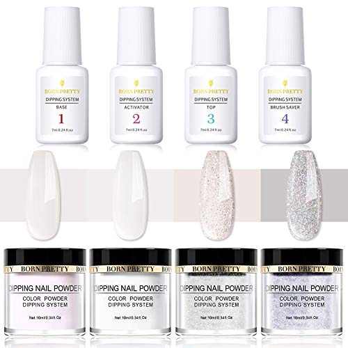 Product Cover BORN PRETTY Dipping Nail Powder Starter Kit with Acrylic Powder and Gel Resin Dipping Set, Easy to Use French Dip Nail Powders Nail Color System UV/LED Light Free