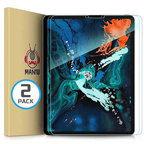 Product Cover MANTO 2-Pack Screen Protector Compatible with iPad Pro 12.9 Inch Premium Tempered Glass Film Ultra Clear Bubble Free (2018 Model)