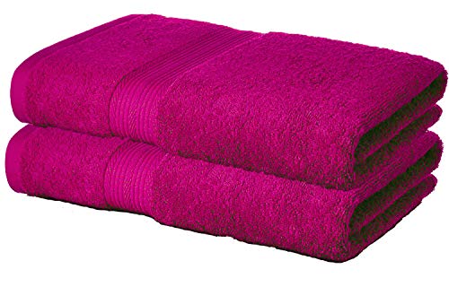 Product Cover Tribecca 100% Cotton 2 Piece 500 GSM Large Cotton Bath Towel Set :: 140 x 70 cm (Crimson Crimson)