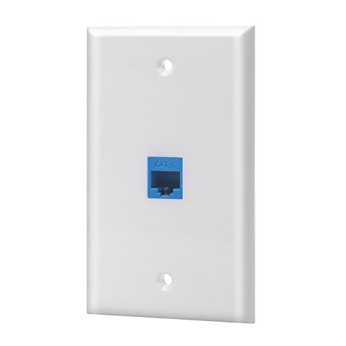 Product Cover Sancable - Ethernet Wall Plate, 1 Port Cat6 Keystone Female to Female - White