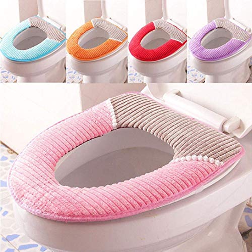 Product Cover Adtala Toilet Lid Soft & Comfy Flannel Toilet Lid & Tank Cover Toilet Seat Cushion Toilet Mat Pad Bathroom Warmer