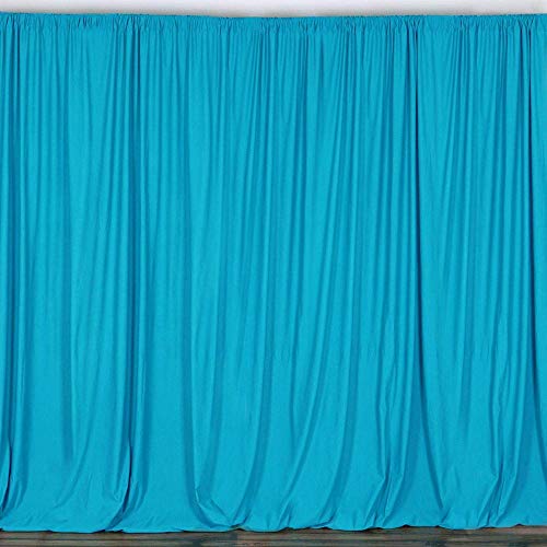Product Cover AK TRADING CO. 10 feet x 10 feet Polyester Backdrop Drapes Curtains Panels with Rod Pockets - Wedding Ceremony Party Home Window Decorations - Turquoise
