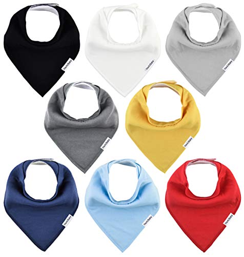 Product Cover TheAZBaby Baby Bandana Drool Bibs for Boys and Girls, Organic, Plain colors, Unisex 8 Pack Baby Shower Gift Set for Teething and Drooling, Soft Absorbent and Hypoallergenic ( Solid Colors )