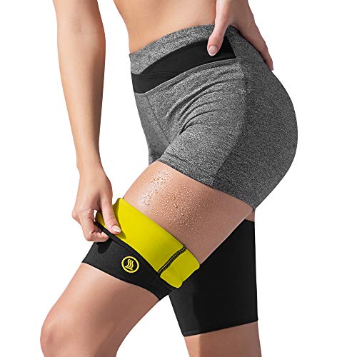 Product Cover HOT SHAPERS Hot Leg Sleeves - Women's Body, Thigh and Hamstring Slimmer - Enhancer for Weight Loss Workouts and Sweat Sessions - Compression Sleeve - Suit - Band (Black, M)