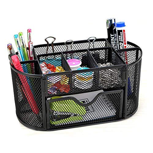 Product Cover APPUCOCO Mini Metal Mesh Desk Organizer with Drawer - Black