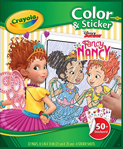 Product Cover Crayola Fancy Nancy Coloring Pages & Sticker Sheets, Gift for Girls, Ages 3, 4, 5, 6, 7, Multicolor