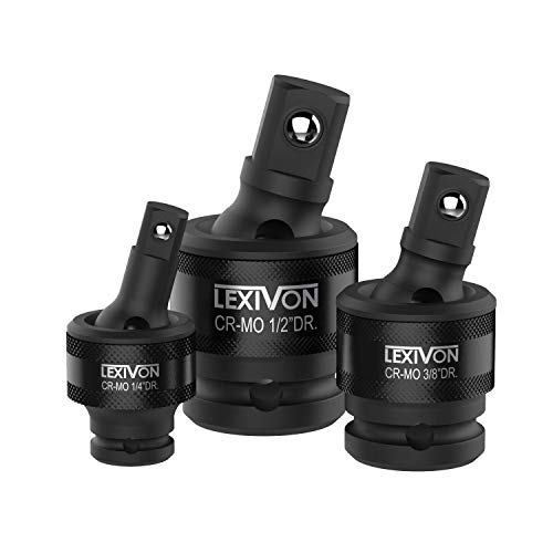 Product Cover LEXIVON Premium Impact Universal Joint Socket Swivel Set | 3-Piece Ball Spring Design 1/2