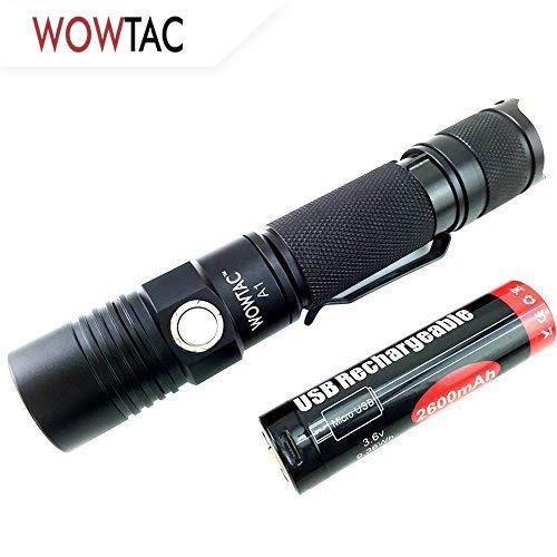 Product Cover WOWTAC A1 LED Flashlight, Pocket-Sized LED Torch, Super Bright 550 Lumens CREE LED, IPX7 Water Resistant, 5 Modes Low/Mid/High/Trubo/Strobe for Indoors and Outdoors (NEW WOWTAC A1 CW)