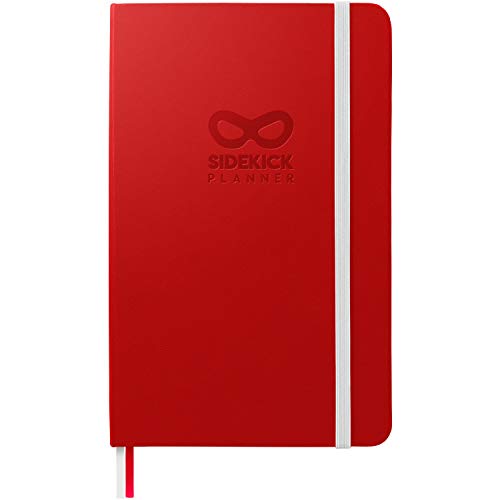Product Cover Sidekick Planner - Undated Daily Planner & Journal with Weekly & Monthly Planning - Find Your Passion Increase Your Productivity and Happiness in 2019 - A5 Hardcover - Red