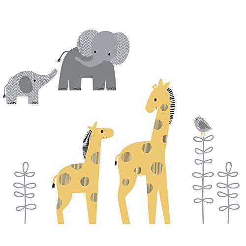 Product Cover Lambs & Ivy Me & Mama Wall Decals - Gray, White, Animals, Safari, Elephant