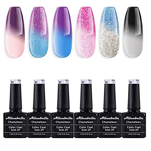 Product Cover Allenbelle Color Changing Nail Polish Gift set Color Changing Gel Polish Set Mood Soak Off Uv Led Color Changing Gel Nail Polish 001