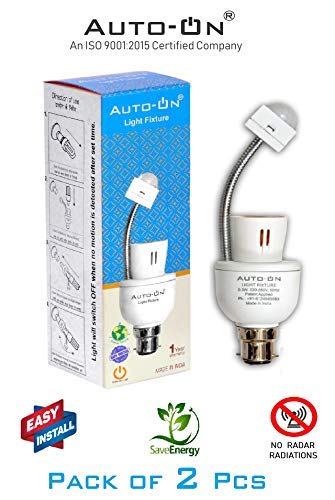 Product Cover Auto-ON Convert Any Bulb to Automatic Electricity Saver Light Fixture - Pack of 2