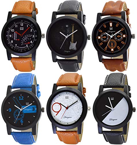 Product Cover Om Designer Analogue Multi Colour Dial Men's & Boy's Watch Combo Pack of 6 (Mi-29125897)
