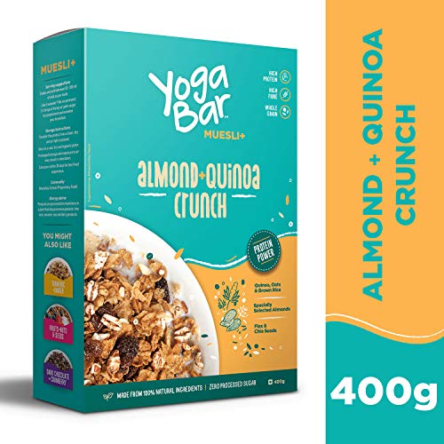 Product Cover Yogabar Wholegrain Breakfast Muesli - Almond + Quinoa Crunch, 400g