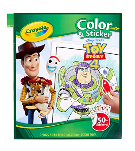 Product Cover Crayola Toy Story 4 Coloring Pages & Stickers, Gift for Kids, Age 3, 4, 5, 6, 7