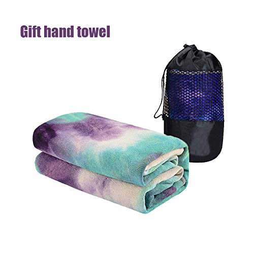 Product Cover 365 DAYS Microfiber Yoga Towel | Yoga Mats Towel | Sweat Absorbent, 25 x 72 Multicolored Moisture-Wicking Hot Yoga Rug for Pilates and Workout (Purple&Teal Tie Dye, 25