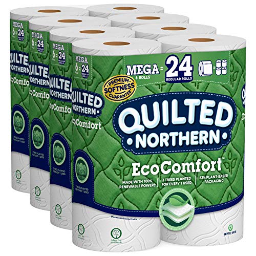 Product Cover Quilted Northern EcoComfort Toilet Paper, 24 Mega Rolls 2-Ply (4 Packs of 6 Mega Rolls)