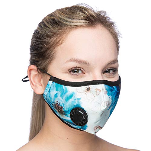 Product Cover Debrief Me Dust Mask - Anti Pollution Breathable Respirator Mask (1 Mask + 6 Filters) Military Grade N99 Flu Mask Carbon Activated Filtration - Reusable Washable - Comfy Cotton Adjustable (Lotus)