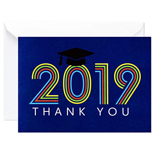 Product Cover Hallmark Graduation Thank You Cards, Retro Blue (20 Thank You Notes with Envelopes)