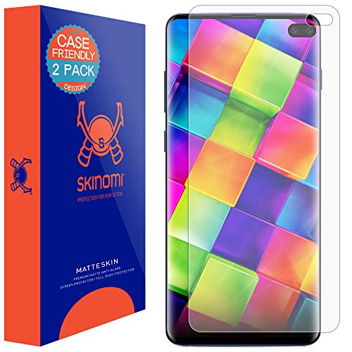 Product Cover Skinomi MatteSkin [2-Pack] Anti-Glare (Case Compatible) TPU Screen Protector for Samsung Galaxy S10 Plus (S10+ 6.4