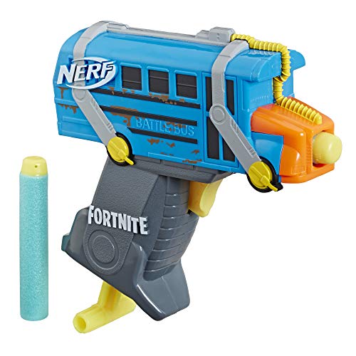 Product Cover Fortnite Micro Battle Bus Nerf Microshots Dart-Firing Toy Blaster & 2 Official Elite Darts for Kids, Teens, Adults