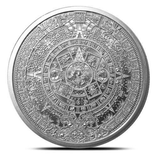 Product Cover 1 oz .999 Aztec Calendar Stone, Eagle Warrior Emperor of Tenochtitlan New
