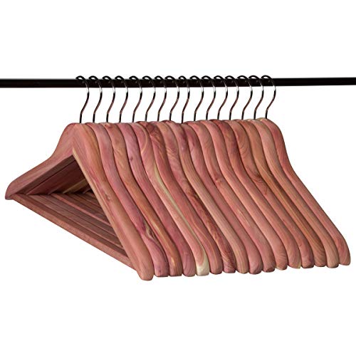 Product Cover Neaties American Cedar Wood Medium Wide Coat and Clothes Hangers with Flat Bar, 16pk