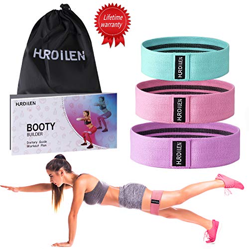 Product Cover Hurdilen Resistance Bands Loop Exercise Bands Booty Bands,Workout Bands Hip Bands Wide Resistance Bands Hip Resistance Band for Legs and Butt,Activate Glutes and Thigh (Pink,Green,Purple)