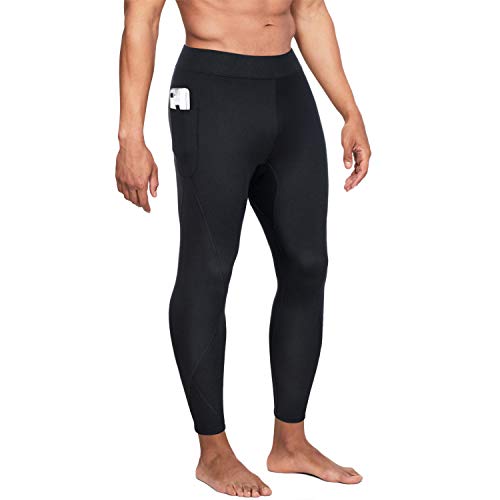 Product Cover Wonderience Men Hot Neoprene Sauna Sweat Pants Slimming Body Shaper for Weight Loss Hot Thermo Leggings Workout Pants (Black, X-Large)