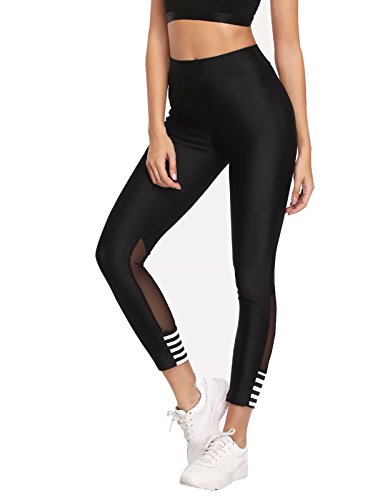Product Cover BLINKIN Mesh Insert Yoga Gym and Active Sports Fitness Black Leggings Tights for Women|Girls (4110)