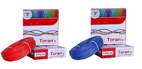 Product Cover D'MakTM Toran 1.5 sq mm Wire 90(180) Meter Coil (Red and Blue, Pack of-2)