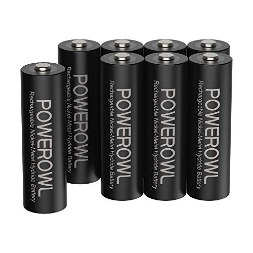 Product Cover POWEROWL Rechargeable AA Batteries,2800mAh High Capacity Batteries 1.2V NiMH Low Self Discharge Pack of 8