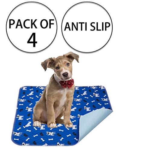 Product Cover Yangbaga Washable Pee Pads for Dogs, 4 PCS Non Slip Puppy Pads, 16x23.6in Whelping Pads with Great Urine Absorption, Odor Control Training Pads